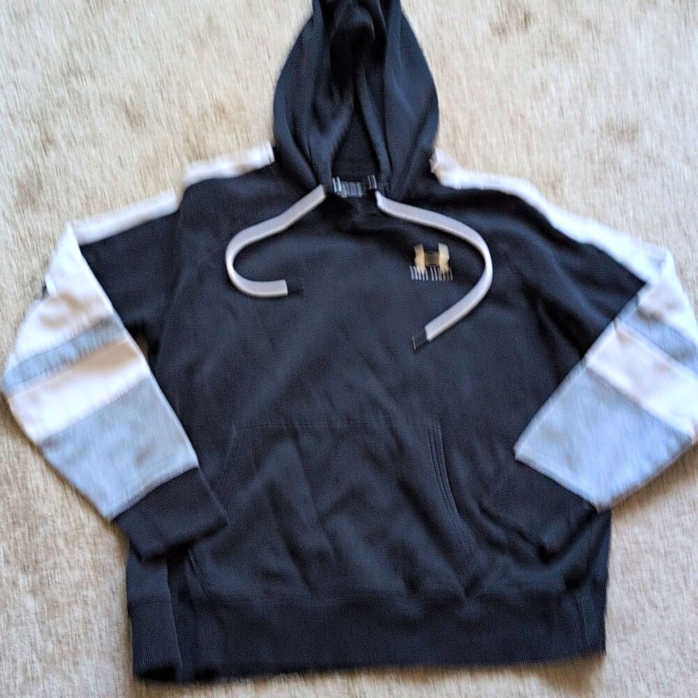Under Armour men LG Colorblock Pullover Hoodie Long Sleeve Black Gray White